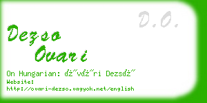 dezso ovari business card